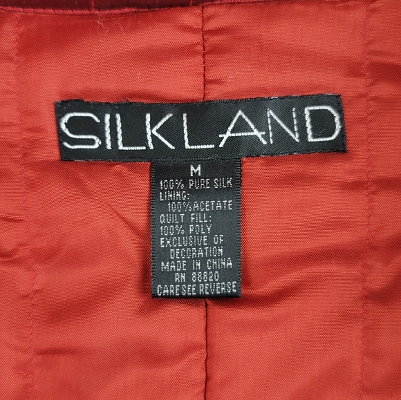 Silkland Silk Embellished Womens Quilted Jacket Coat Sz Medium - Picture 12 of 16